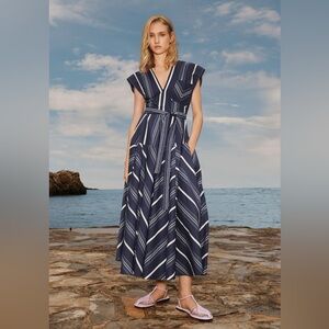 NWT Zara Studio Limited Edition Striped Godet Dress
